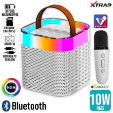 Caixa de Som Bluetooth 10W RGB XDG-59 Xtrad - Branca